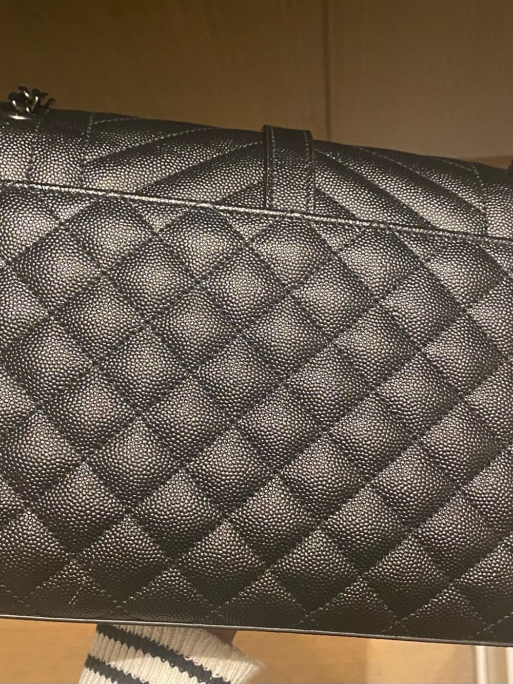 Saint Laurent Envelope Triquilt Medium YSL Quilted Black Shoulder Bag - Picture 10 of 10